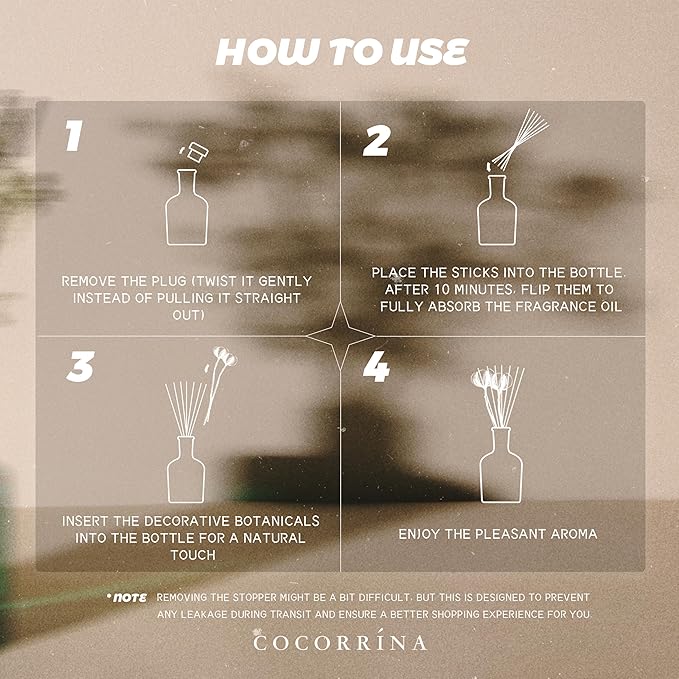 COCORRÍNA Eucalyptus Reed Diffuser, Cashmere Vanilla Scent – 6.76 oz Essential Oil with Sticks & Dried Eucalyptus Branches, Home Fragrance for Bedroom or Bathroom Décor