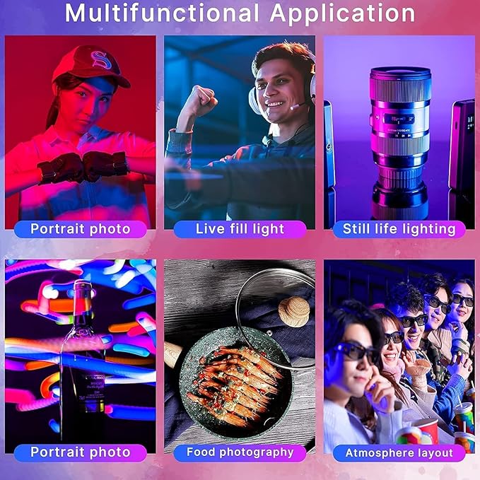 ULANZI VL120 RGB Video Light, Pocket LED On-Camera Video Lights, Built-in 3100mAh Rechargeable Battery, 360 Full Color 20 Light Effects, CRI≥95 2500-9000K LED Panels for Photography Vlogging