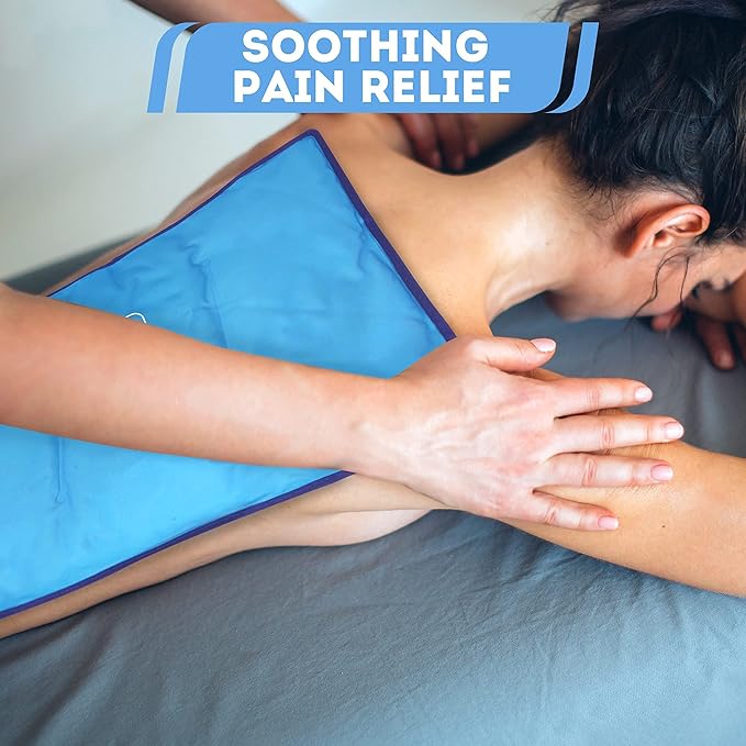 Reusable Gel Ice Packs - Extra Large Blue Set of 2 - Cold Packs for Injuries & Pain Relief - Back & Hip Hot & Cold Treatment