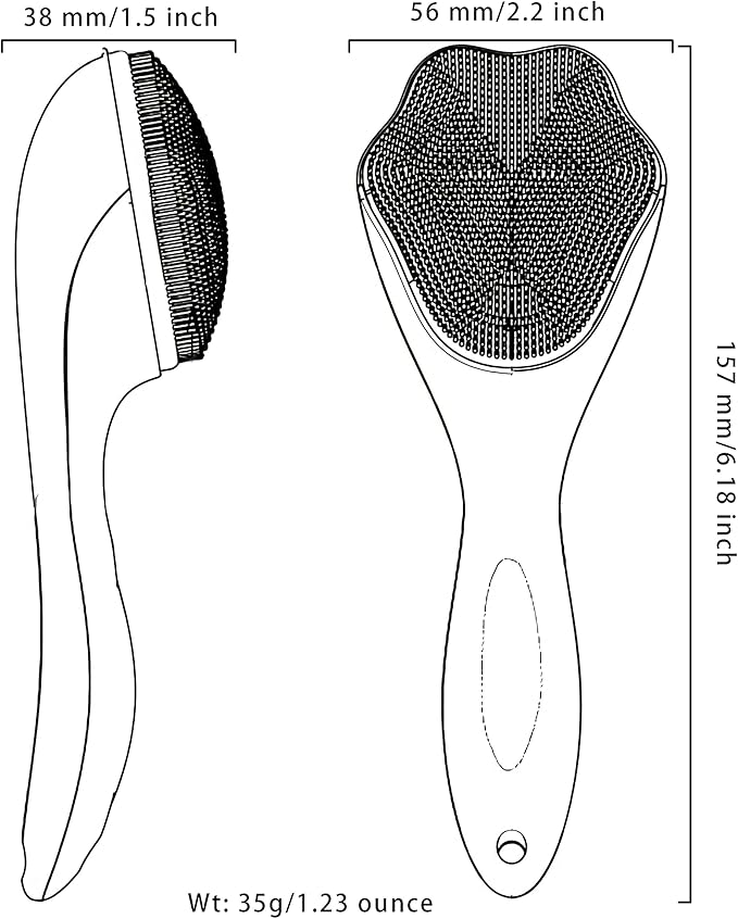 2 PC Silicone Facial Cleansing Brush Silicone Facial Scrubber Manual Exfoliating Facial Brush Face Cleanser Face Exfoliator Fine Bristles for Sensitive Skin Easy to Clean Lather Well (Blue&Green)