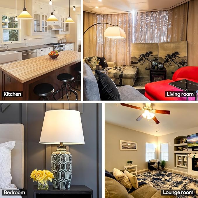 4 Pack 40W Equivalent A19 LED Light Bulbs, Warm White 3000K, Non-Dimmable Efficient 5Watt, 450 Lumens, ETL/UL Listed, E26 Standard Base, Energy Efficient for Bedroom Home Office