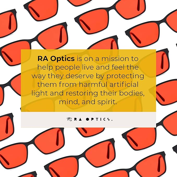 Ra Optics Maxwell Frame with Sunset Lenses - Science-Based Blue Light Glasses Increase Sleep Quality - Premium Glasses for Men and Women Block Blue Light From Screens