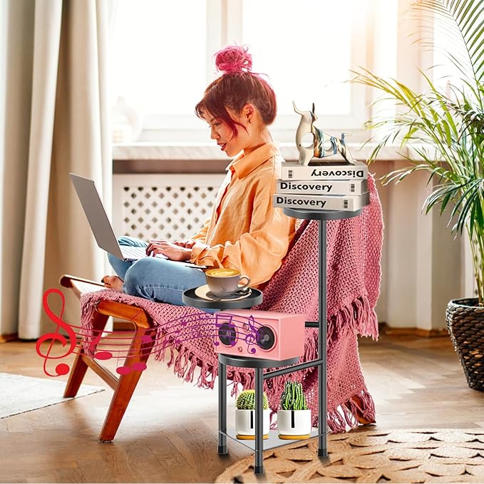 4 Tier Plant Stand Indoor Flower Shelf, Metal Flower Pot Stands for Indoor Plants, Black Corner Tall Plant Display Holder for Patio Garden Living Room Balcony Bedroom