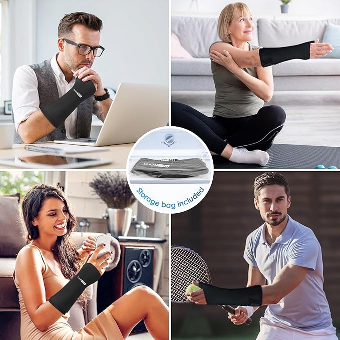 Comfitech Wrist Ice Pack Wrap for Hand, Thumb & Arm with Extended Coverage, Carpal Tunnel Cooling Sleeve for Better Putting On & Off, Cold Gloves Reusable, Medium, Two Packs
