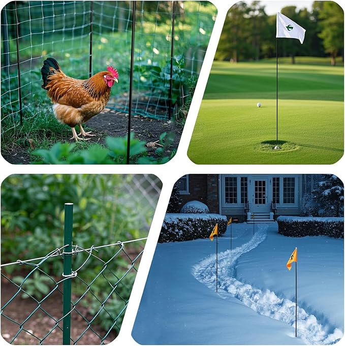 Garden Stakes 48 inch 20 Pack 0.27" Dia Solid Glassfiber Plant Support Rod Tomato Trellis Stakes (Black)