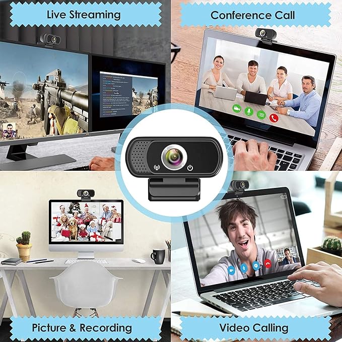 USB C Webcam for Switch 2 / PC: 1080P HD Web Cam with Mic,Computer Camera with Privacy Cover & Tripod Stand for MAC Desktop Laptop, Wide Angle Webcam Pro Streaming Web Camera for Skype/Teams/Webex