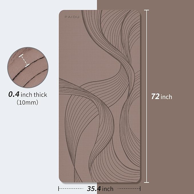 Large Yoga Mat-72’x36’x0.4’ Extra Width & Thick,Comfortable,Non-Slip Exercise Mat-Works Great on All Floor for Stretching,Yoga Studio,Gym or Home Workouts