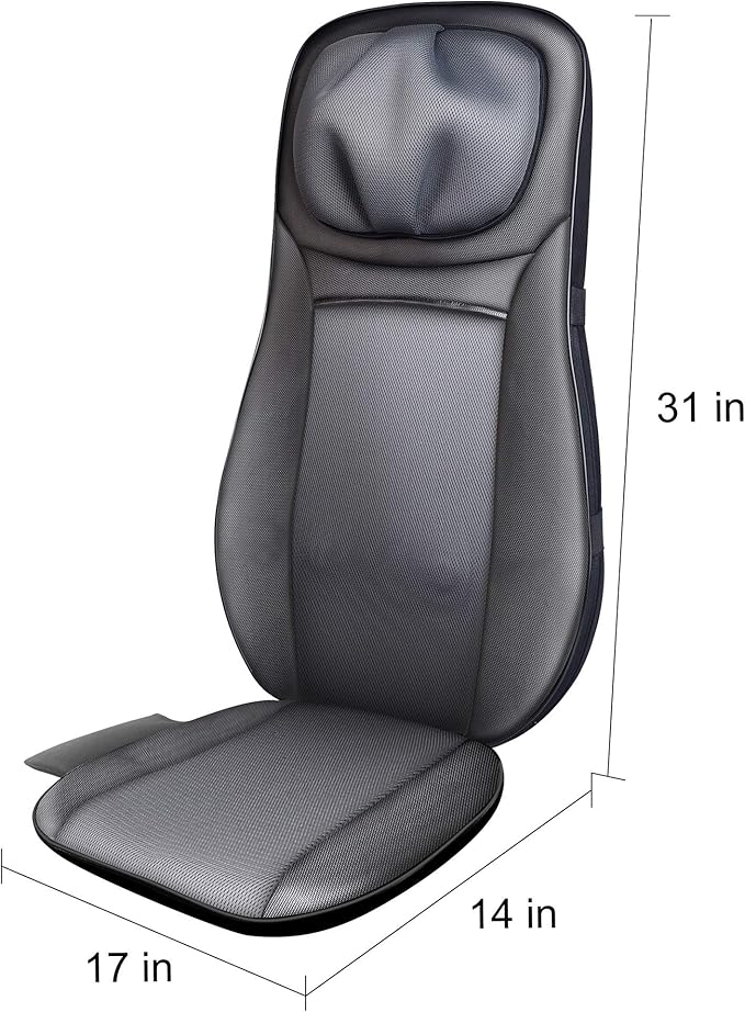 Snailax Shiatsu Full Back Massager with Heat, Chair Massager for Neck and Back Shoulders,Gel Modes Massage Cushion,Adjustable Height Massage Seat, Mothers Day Gifts for Mom,Dad