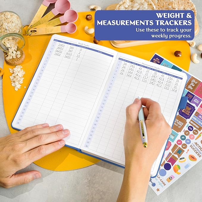 Legend Wellness Planner & Food Journal Pocket – Daily Diet & Health Journal with Weight Loss, Measurement & Exercise Trackers – Lifestyle & Nutrition Diary – Lasts 6 Months, 3.9x6.3″ –Mystic Blue