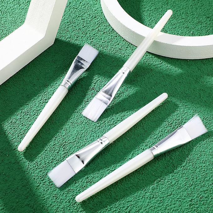 24 Pieces Facial Brush Face Brush Cosmetic Makeup Brushes Tools for Facial Eye Application and DIY Needs (White)