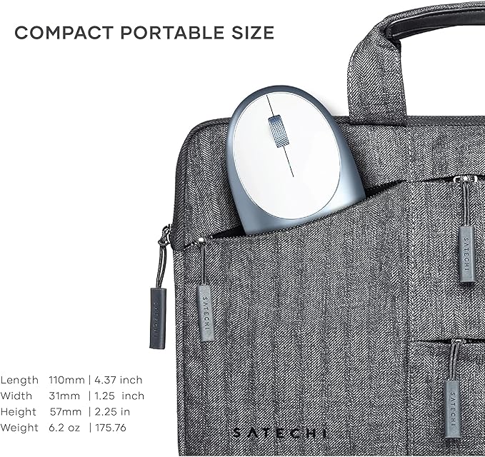 Satechi M1 Wireless Bluetooth Mouse, USB-C Rechargeable, Compact & Portable, for MacBook Air/Pro M4, iPad Air/Pro M4/M3, iPad mini, Mac mini, iMac & Windows - Blue