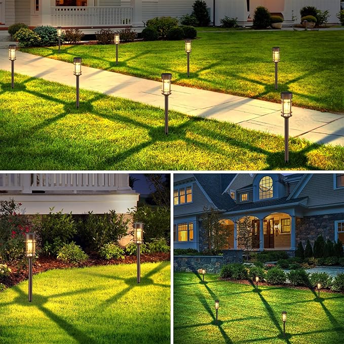 8 Pack Solar Outdoor Lights, Bright Up to 10 Hrs Solar Lights Outdoor Waterproof Garden Decor for Patio Lawn Yard and Landscape