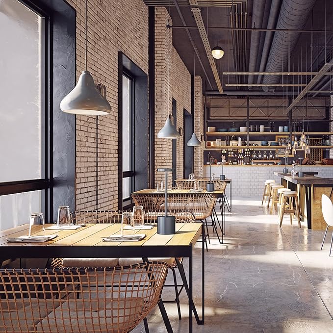 LED Cordless Table Lamps Set of 2, Portable Rechargeable 5000mAh Battery Powered Lamp, Metal 3 Color Stepless Dimming Table Light for Outdoor/Patio/Restaurant/Home. (Grey)