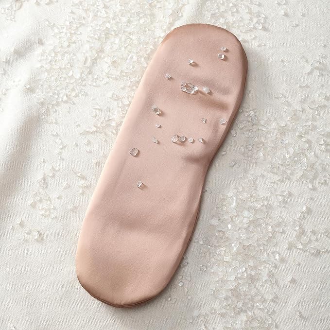 Weighted Eye Pillow for Relaxation, Sleeping, Yoga, SPA and Travelling, 100% Natural Clear Quartz,Cooling Eye Pillow, Reusable and Good Relaxation Gift for Women