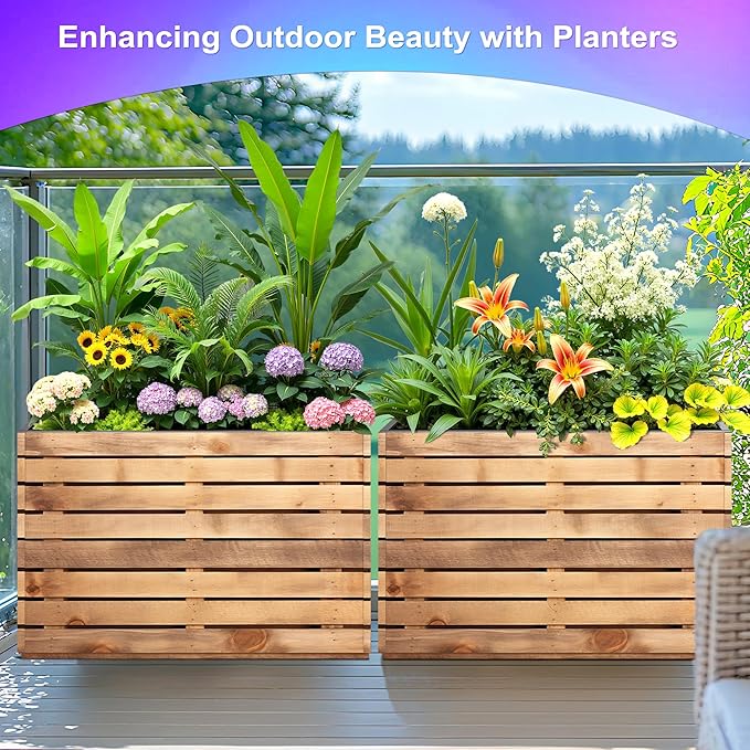 Tall Metal Planter, 9" W×25.6" H Large Rectangular Planter Box for Outdoor or Indoor, All-Weather Durable Plant Box with Drainage Holes & Removable Shelf for Patio, Porch, Garden, Trees, Flowers