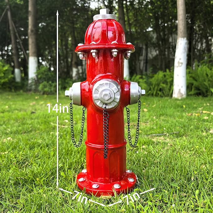 Garden Fire Hydrant Outdoor Statue,Sculpture for Dog to Peed on Yard Decor,Fire Hydrant Puppy Pee Training Post Figurine,Funny Decor Statues for Backyard Patio Lawn Porch