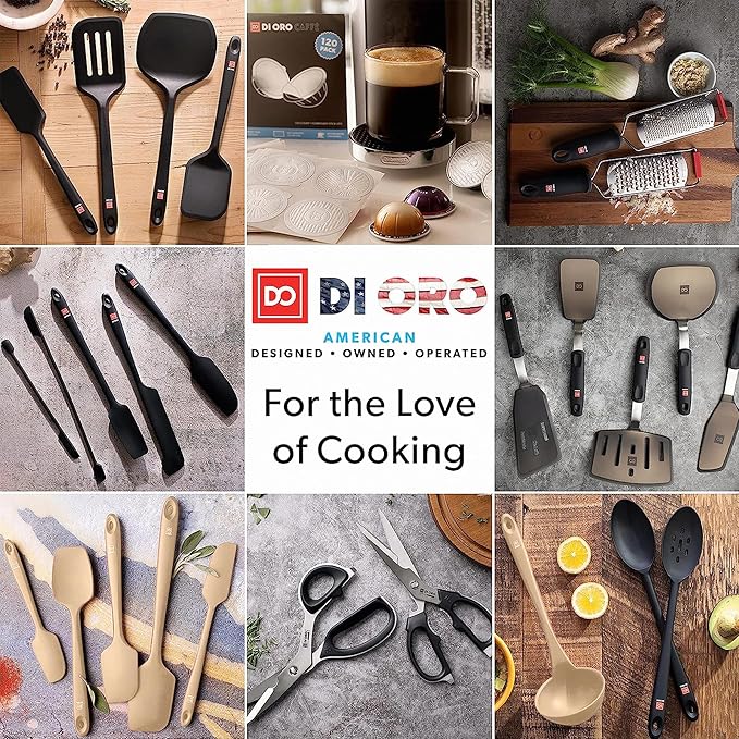 DI ORO Silicone Spatula Set - Rubber Kitchen Spatulas for Baking, Cooking, & Mixing - 600°F Heat-Resistant & BPA Free Silicone Scraper Spatulas for Nonstick Cookware - Dishwasher Safe (4pc, Clay)