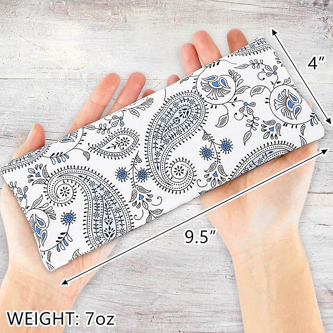 Lavender Eye Pillow for Relaxation, Yoga, Sleep – Weighted Eye Mask for Headache, Sinus, Aromatherapy Moist Heat Compress, Meditation Accessory, Relaxation Gift for Women (Purple)