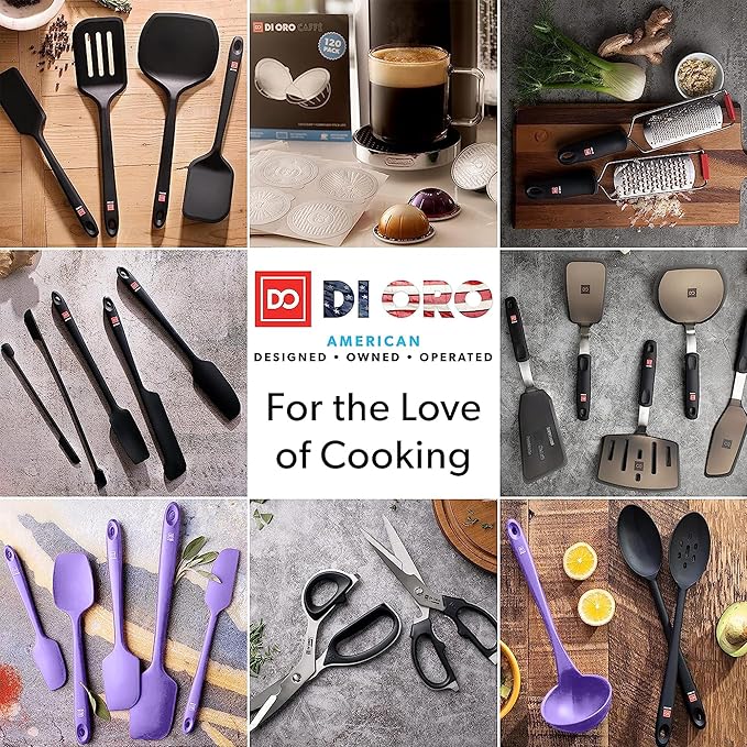 DI ORO Silicone Spatula Set - Rubber Kitchen Spatulas for Baking, Cooking, & Mixing - 600°F Heat-Resistant & BPA Free Silicone Scraper Spatulas for Nonstick Cookware - Dishwasher Safe (4pc, Lavender)