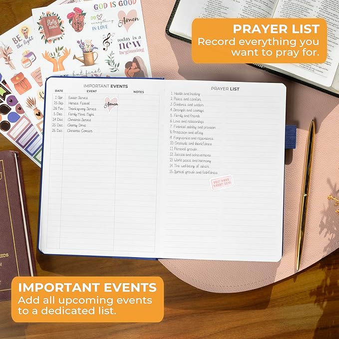 Clever Fox Prayer Journal – Daily Devotional & Gratitude Notebook – Religious Planner & Gods Book – Faith Based Gifts & Accessories (Mystic Blue)