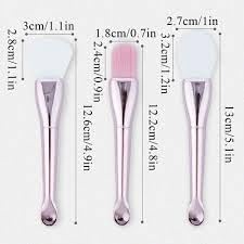Multi-Purpose Silicone Face Mask Brush Set, 3-Pack Double-Headed Applicator with Spatula Spoon