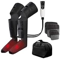 Leg Air Compression Massager for Foot Heat, Air Compression Calf Massage and Thigh Massage, Handheld Controller 3 Intensities 3 Modes (with 4 Extensions and Portable Bag), Gifts for Women