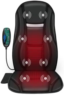 Snailax Vibration Back Massager with Heat, Seat Massager with 8 Vibrating Motors & 5 Modes, Chair Massager Cushion, Massage Pad for Chair, Office, Gifts for Lover