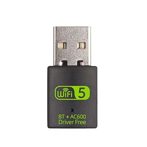 REDLUX USB WiFi Bluetooth Adapter, 600Mbps Dual Band 2.4/5GHz Wireless Network Card, USB WiFi Dongle for PC/Laptop/Desktop, Support Windows XP/7/8.1/10