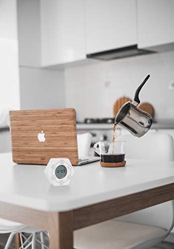 Hexagon Rotating Productivity Clock, Pomodoro Timer with 5,15, 30, 45, 60 Minute Presets, Timer for People with ADHD (White)