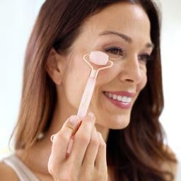 Rose Quartz Gua Sha and Face Sculpting Roller Kit - Lymphatic Drainage and Facial Massager for Skin Care - Beauty Tools for Women - Ice Depuffer and Shaper for Eye Area, Neck and Puffy Face
