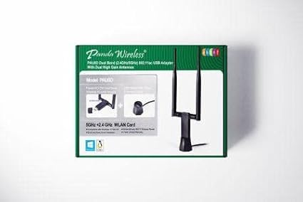 Panda Wireless® PAU0D AC1200 Wireless AC USB Adapter w/Dual Antennas - Windows 7/8/10/11/2019/2022, Zorin, MXLinux, Mint, Ubuntu, Fedora, openSUSE, Rocky, Kali Linux and Raspbian