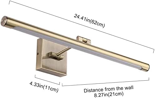 Joosenhouse Modern LED Picture Lights Dimmable 24.4" Inch Antique Bronze Picture Lighting for Paintings Swing Arm with Rotatable Sconces Wall Lamp, 14W (70W Eqv.), Hardwired Connection,Warm White