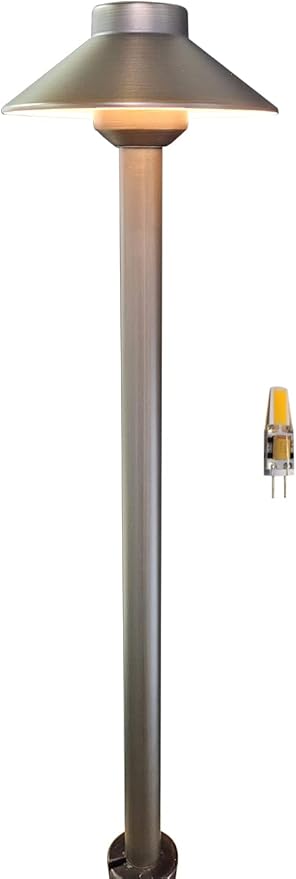 MALORY Low Voltage Pathway Light Brass 1-Pack with G4 Bulb,(22.9''H) Landscape Lighting Path 12V Outdoor Garden Driveway Light for Walkway Patio Yard & Lawn(P01)