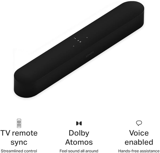 Sonos Beam Gen 2 - Black - Soundbar with Dolby Atmos