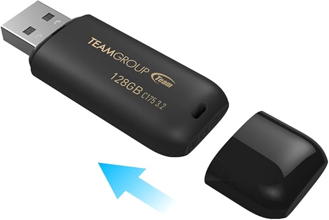 TEAMGROUP C175 64GB USB 3.2 Gen1(USB 3.1/3.0) Read100MB/s Flash Thumb Drive for Computer/Laptop Matte Black TC175364GB01