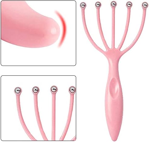 Angzhili Head Massager,Protable Hand Held SPA Scalp Massager for Stress Relax,Gentle Massage Comb Massager,Comfortable Handheld Claw Scalp Massager (Pink)