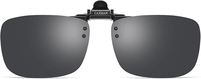 Polarized Clip-on Flip Up Metal Clip Rimless Sunglasses for Prescription Glasses