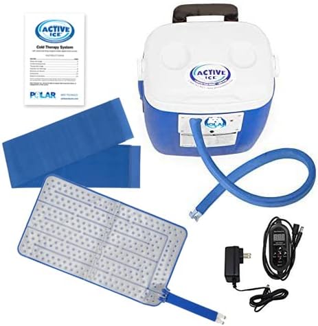 Polar Active Ice 3.0 Cold Therapy Ice Machine System w/Programmable Timer, Extended Coverage Back, Hip and Limb Compression Pad, 16 Quart Cooler, Quiet Pump, Strong Cryotherapy Pain Relief Treatment