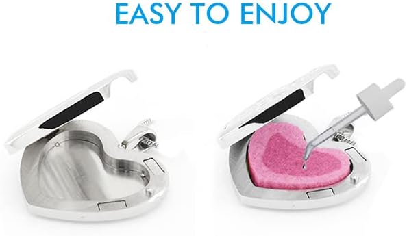 Heat Essential Oil Diffuser I Love You 3000 Necklace - Stainless Steel Essential Oil Diffuser Necklace Air Freshener Aromatherapy Locket Pendant Necklace with Chain&Pads