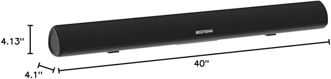 BESTISAN Sound Bar, 100Watt Soundbar for TV, Wired & Wireless Bluetooth 5.0 Sound Bar(40 Inch, 6 Drivers, Optical, HDMI-ARC)