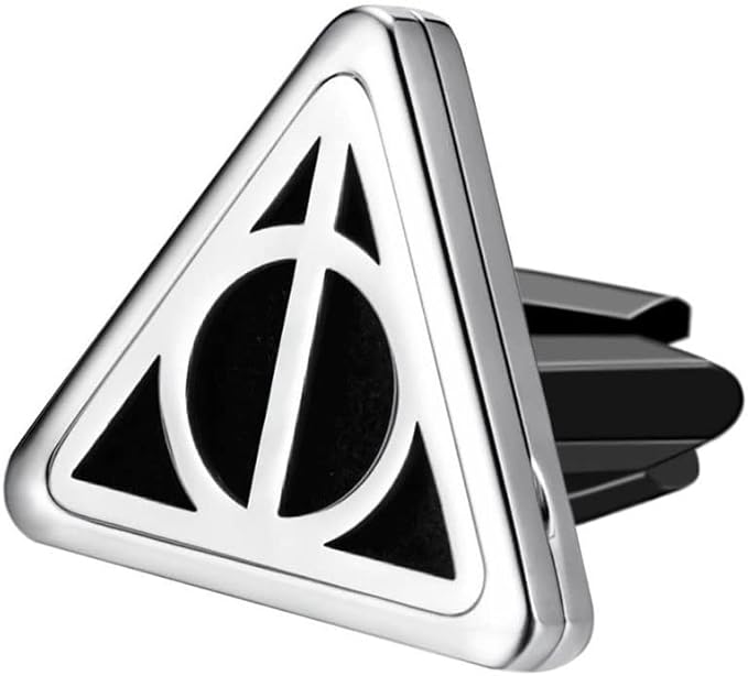Wild Essentials Potter Hallows Essential Oil Car Vent Diffuser, Stainless Steel Locket Pendant with 8 Color Refill Pads, Customizable Color Changing Air Freshener for Aromatherapy