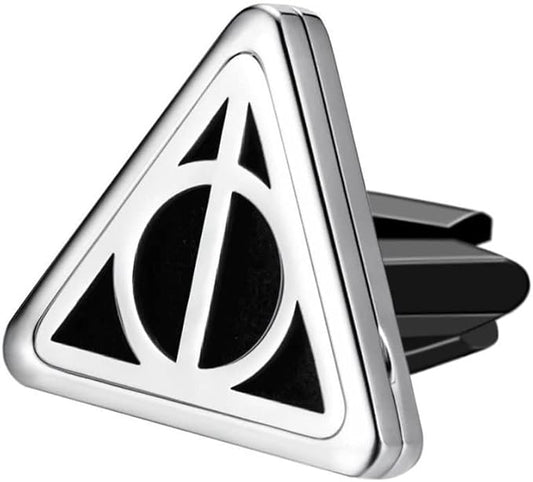 Wild Essentials Potter Hallows Essential Oil Car Vent Diffuser, Stainless Steel Locket Pendant with 8 Color Refill Pads, Customizable Color Changing Air Freshener for Aromatherapy