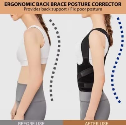 Posture Corrector For Women & Men, Suitable For Indoor And Outdoor Use, Posture Correcting Belt For Hunchback Correction (Grey, Small)