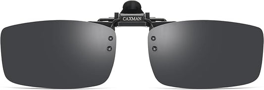 Polarized Clip-on Flip Up Metal Clip Rimless Sunglasses for Prescription Glasses