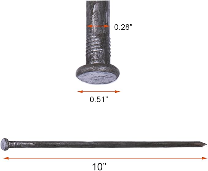 Metal Landscape Edging Anchoring Spikes, 200PCS 10 Inch Landscape Paver Edging Anchoring Spikes for Artificial Turf, Weed Barrier, Tent Spikes, Camping (200)