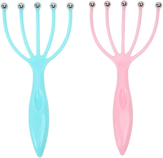 Ryoma Scalp Massager, Protable Hand Held SPA Head Massager for Deep Relaxation & Stress Reduction in The Office Home SPA Father's Day and Mother's Day Gifts Pink+Blue(2-Pack)