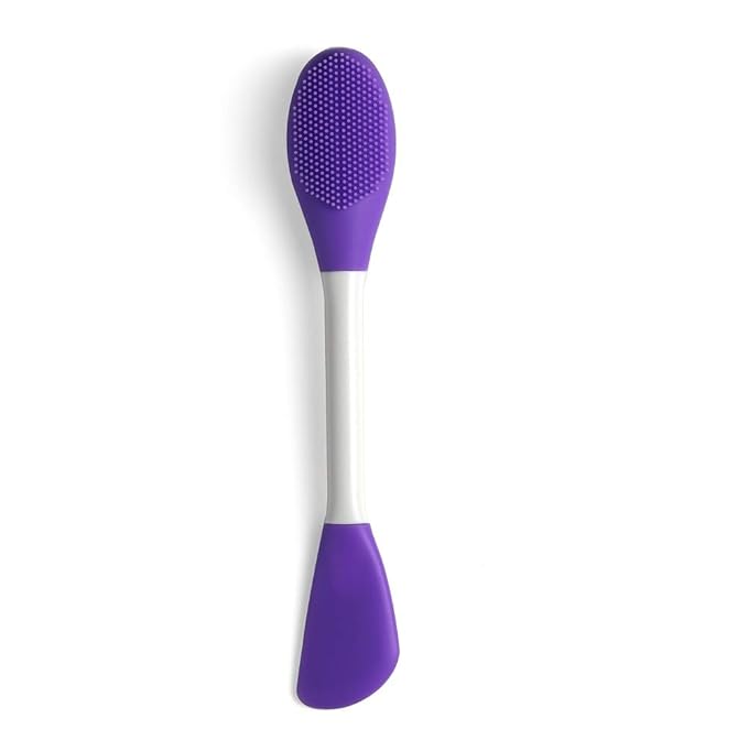 Silicone Brushes,Double-Ended Silicone Face Mask Brush,Facial Cleansing Brush, Premium Soft Facial Masks Other Skin Care Applicator Tool for Cream, Body Lotion,Moisturizer (Purple)