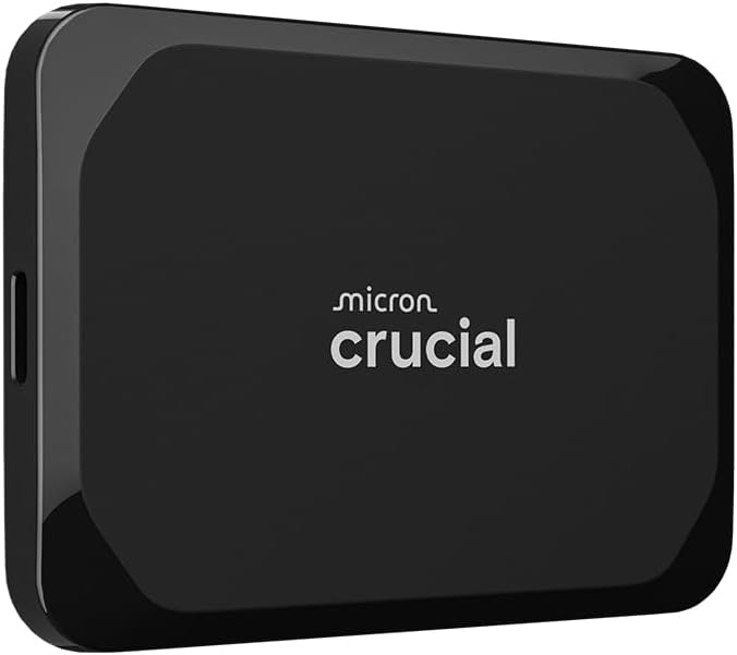 Crucial X9 2TB Portable SSD, Up to 1050MB/s, USB 3.2 USB-C, External Solid State Drive, Compatible with Windows, Mac, & Android, Reliable Storage for Games, Files, & Backups, Black - CT2000X9SSD902