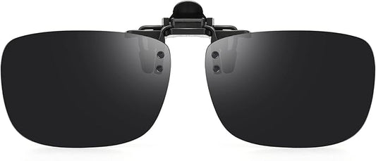 Polarized Clip-on Flip Up Metal Clip Rimless Sunglasses for Prescription Glasses