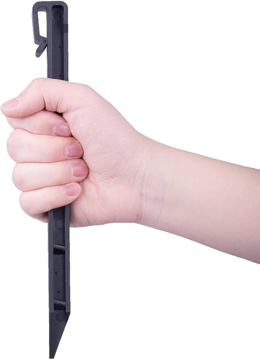 10" Inch Plastic Landscape Edging Spikes, Anchoring Spikes for Paver Edging, Weed Barriers, Turf, Tent, Weed Barrier, Timber, Carpentry, Tent etc. (25 PC, Black)